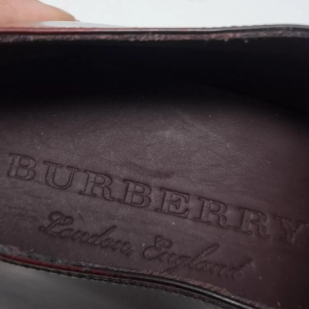 Burberry Mens Shoes Burgundy Leather Woven Lace Up Platform Creepers 11 US 44 EU
